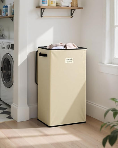 SOLEDI Laundry Hamper with Lid 100L Large & Tall Collapsible Laundry Basket - Image 2