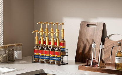 10 Bottle Capacity Coffee Syrup Organizer 2 Tier Coffee Syrup Stand Shelf - Image 6
