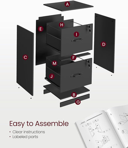VASAGLE 2 Drawers File Cabinet - Image 6