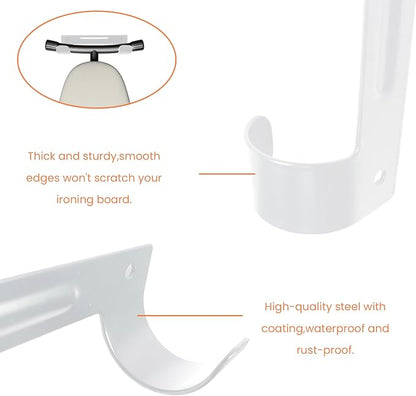 Ironing Board Hanger Wall Mount Ironing Board Holder Organizer Wall Rack - Image 2