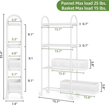 KINGRACK 4-Tier Slim Storage Cart - Image 7