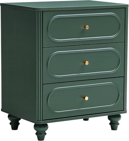 3 Drawer Fluted Dresser for Bedroom, Mid Century Modern Chest of Drawers - Image 9