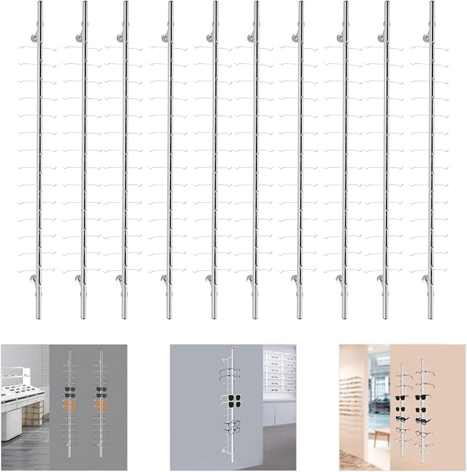 10Pcs Eyeglass Display Rack, Wall-Mounted Sunglasses Storage Organizer - Image 7