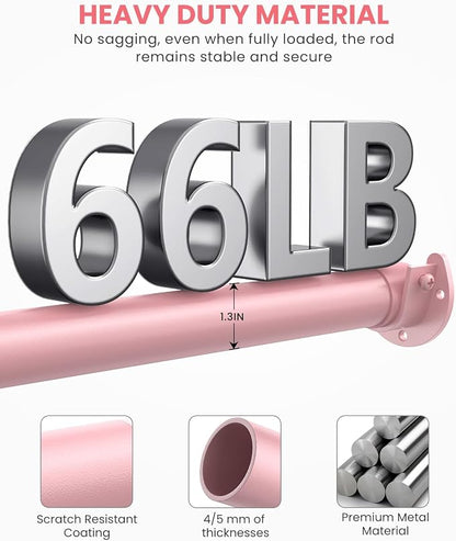 Closet Rods for Hanging Clothes, 17 to 39 Inches Stepless Adjustable Metal - Image 3
