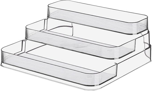 Acrylic Spice Rack, No Assembly Clear 3 Tier Condiment Bottle Shelf Vanity by Zilphoba