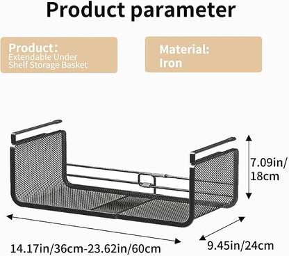 Expandable Under Shelf Basket Organizer, Under Shelf Storage, Hanging Baskets - Image 8
