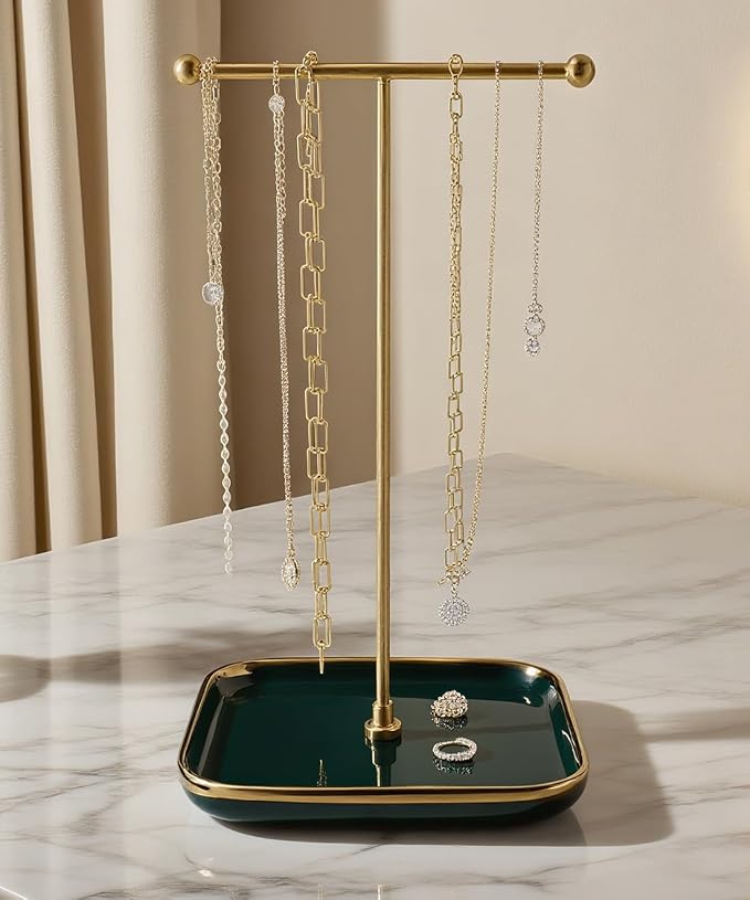 VROOMIUM Necklace Holder- Ceramic Base 1ft Height Jewelry Organizer Stand - Image 8
