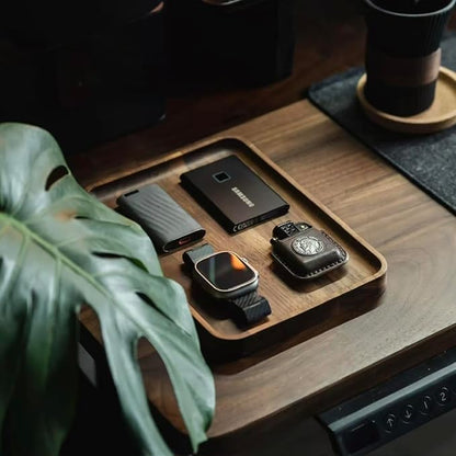 Galaxias Desktop Drawer Storage Tray, Men's Storage Box, Made of Walnut Wood - Image 6