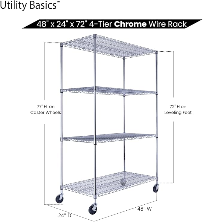 NSF Commercial 4-Tier Wire Shelving - Image 7
