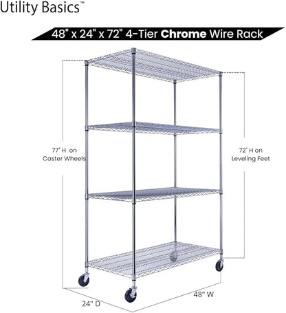 NSF Commercial 4-Tier Wire Shelving - Image 7