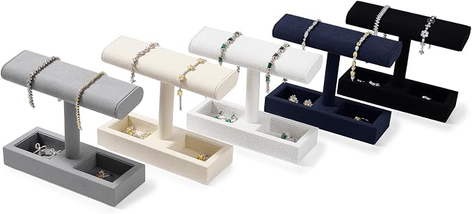 Oirlv Microfiber T-Bar Watch Display Stand Jewelry Display Props Jewelry - Image 5