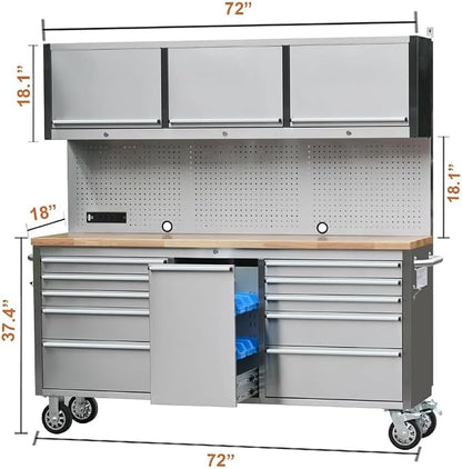 72 inch Stainless Steel Tool Chest - Image 2