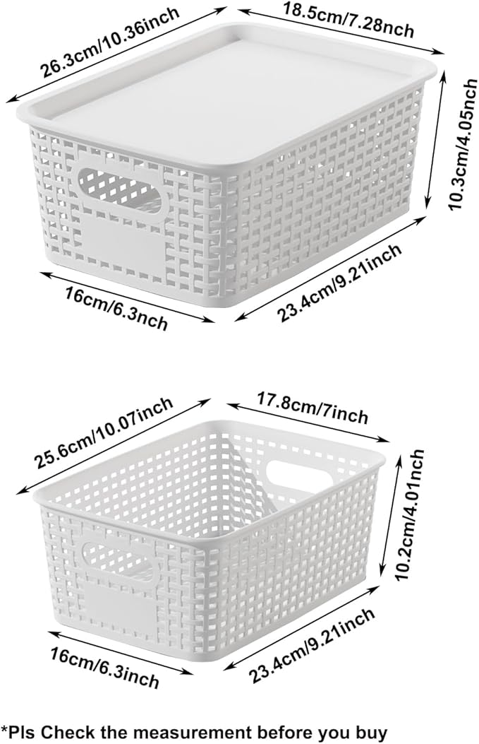 White Plastic Storage Baskets - Image 5