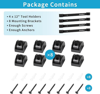 4 Pieces 12" Magnetic Tool Holder Strip, Metal Tool Organizer Rack - Image 7