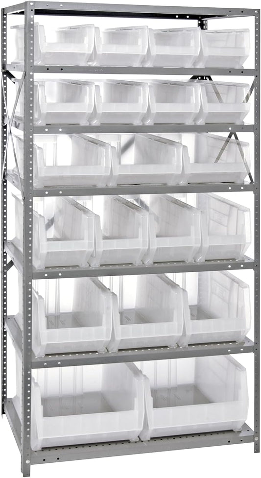 Quantum Storage Systems 2475-20-MIXCL Solid Heavy Duty 7 Shelves 20 Hulk Clear by QuantumStorageSystems