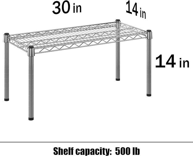 14" Deep x 30" Wide x 14" Height Wire Shelving Kit | 1-Tier | NSF Commercial - Image 3