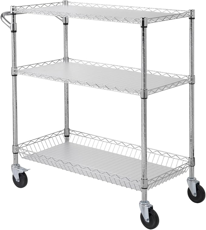 VEVOR Kitchen Utility Cart, 3 Tiers, Wire Rolling Table - Image 9