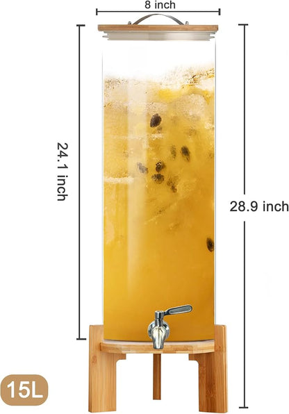 Beverage Dispenser, 4Gallon Glass Drink Dispenser - Image 3