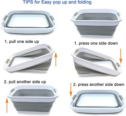 SAMMART Set of 2-41L Collapsible Plastic Laundry Basket-Pop Up Storage - Image 7