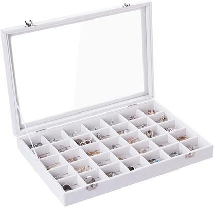 Frebeauty Velvet Jewelry Tray, 35 Grid Jewelry Organizer by Frebeauty