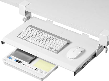 ETHU Keyboard Tray Under Desk, 19.7" X 12.2" Small Size C Clamp Keyboard Drawer by ETHU
