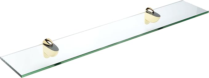 Spancraft Glass H-8x21-Brass Heron Glass Shelf by Spancraft