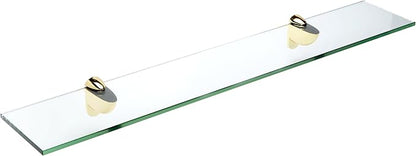 Spancraft Glass H-4.75x18-Brass Heron Glass Shelf, 4.75" x 18" by Spancraft