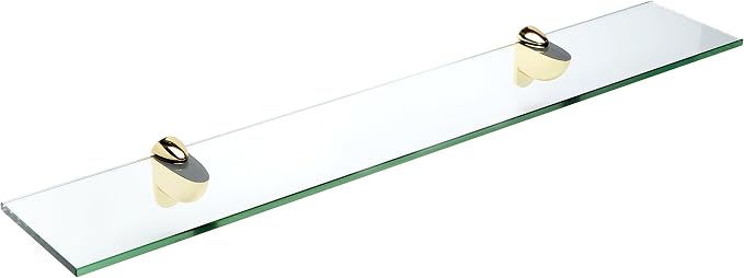 Spancraft Glass H-6x33-Brass Heron Glass Shelf by Spancraft
