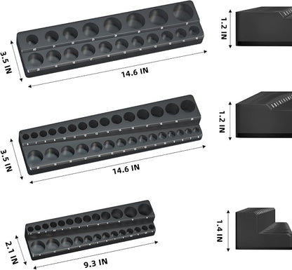 Magnetic Socket Organizer Holder Set – 3-Piece Tool Organizers Including 1/4" - Image 5