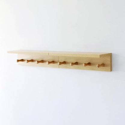 Entrance Coat Rack ，Coat Hooks, Wall-Mounted Wooden Hook Rack, Wall-Mounted - Image 5