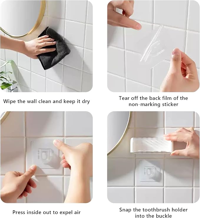5 Slots Toothbrush Holder Wall Mount - Image 4
