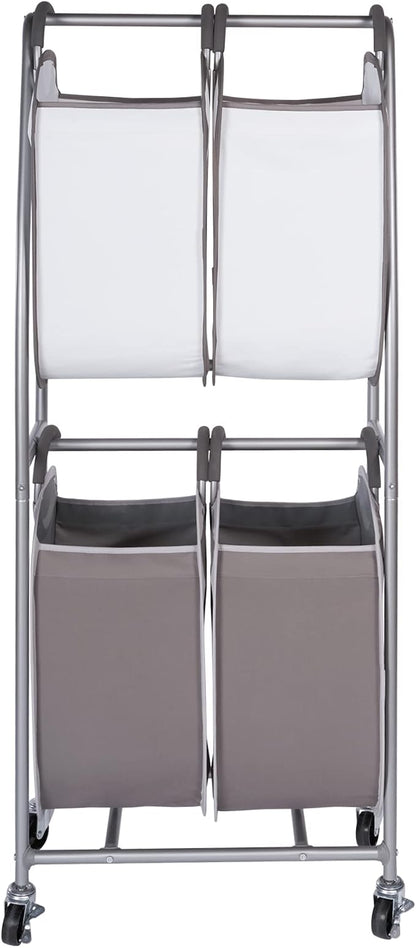 Neatfreak - 2 Tier Vertical Rolling Laundry Cart - Rolling Storage Cart On - Image 2