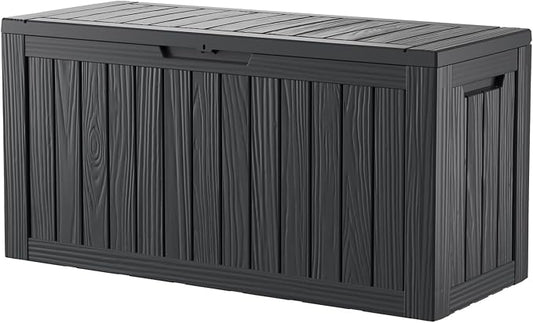 80 Gallon Resin Deck Box, Waterproof Outdoor Storage Box by Unknown