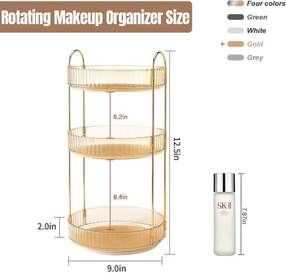 360 Rotating Makeup Organizer for Vanity, Bathroom Countertop Spinning Perfume - Image 5