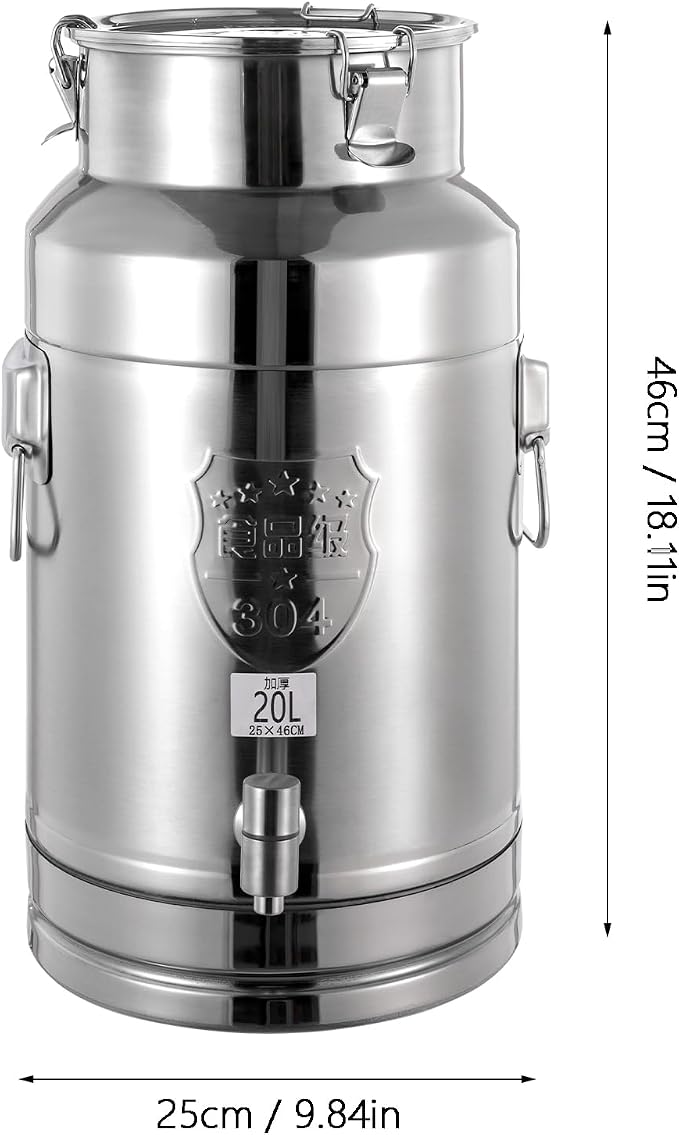 Milk Can Barrel Stainless Steel Beverage Drink Dispenser Large Capacity Storage - Image 6