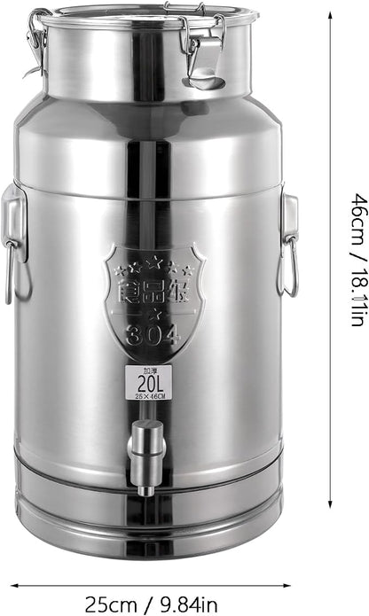 Milk Can Barrel Stainless Steel Beverage Drink Dispenser Large Capacity Storage - Image 6