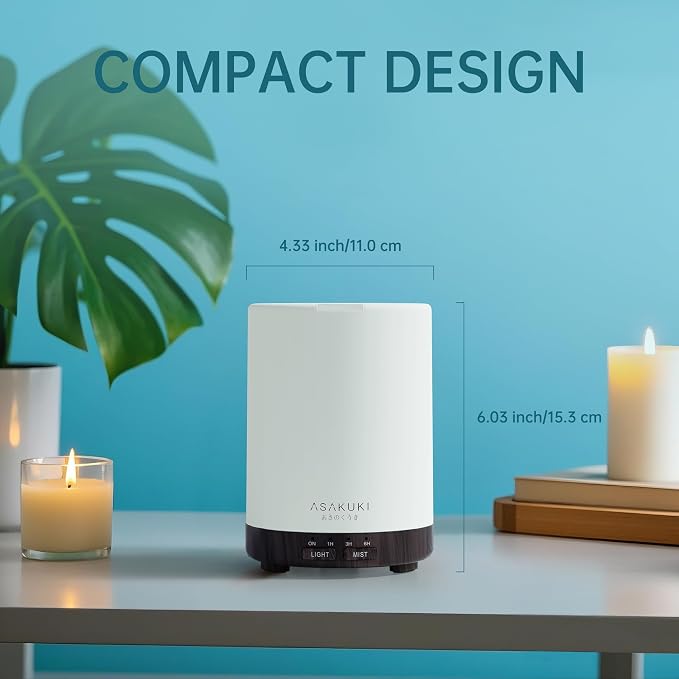 ASAKUKI 300ML Essential Oil Diffuser, Quiet 5-in-1 Premium Humidifier, Home - Image 6