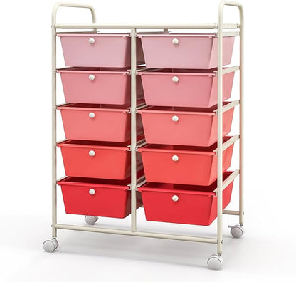 Giantex 10 Drawers Rolling Cart, Classroom Organizers, Storage Cart - Image 9
