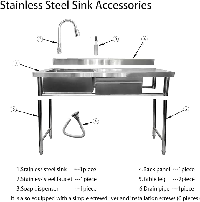 304 Stainless Steel Utility Sink - Image 3