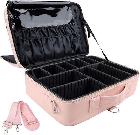 JOURMON Travel Makeup Train Case, Large Capacity Cosmetic Bags by JOURMON