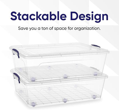 Superio Storage Bins with Lids- Clear Boxes - Image 3