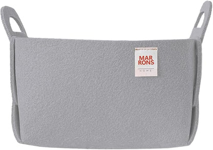 Collapsible Felt GRAY Storage Bin Small 7.1"x5.1"x5.1" – Foldable Basket by MARRONS