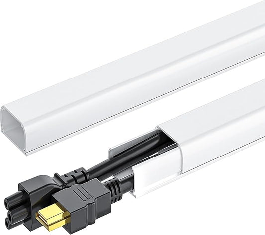 Yecaye 142in Wall Cord Hider for 2-3 Cords, On-Wall Cord Cover Channel by Yecaye