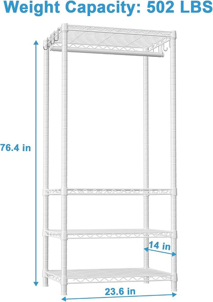 Ulif H4 Mini Portable Closet, 4 Tiers Freestanding Clothing Garment Rack - Image 5