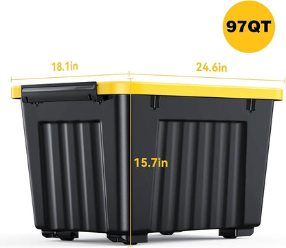 Nazhura 97 Quart Plastic Storage Bin, Stackable and Nestable Storage Boxes - Image 3