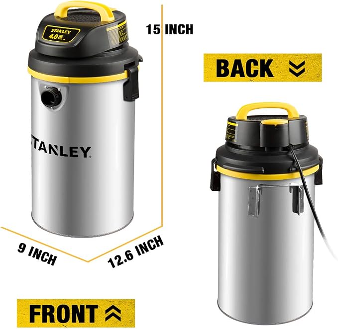 STANLEY Wet/Dry Vacuum SL18133，4.5 Gallon 4 Horsepower Wall-Mounted Hanging - Image 2