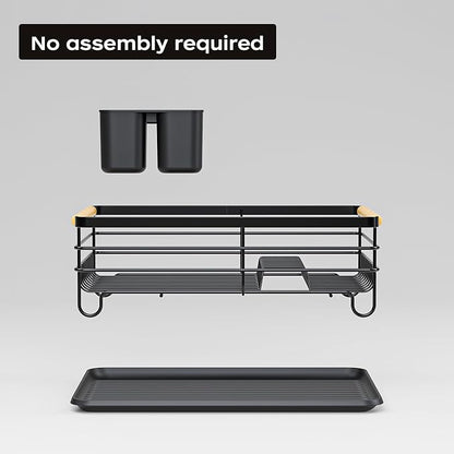 Dish Racks for Kitchen Counter: Wooden Handles, Thickened Metal, No Assembly. - Image 6