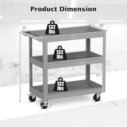 Goplus 3-Layer Service Utility Cart, Heavy Duty Unity Cart - Image 6