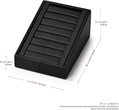 Oirlv Premium PU Leather Ring Tray Display Stand Slotted Ring Showcase Display - Image 8