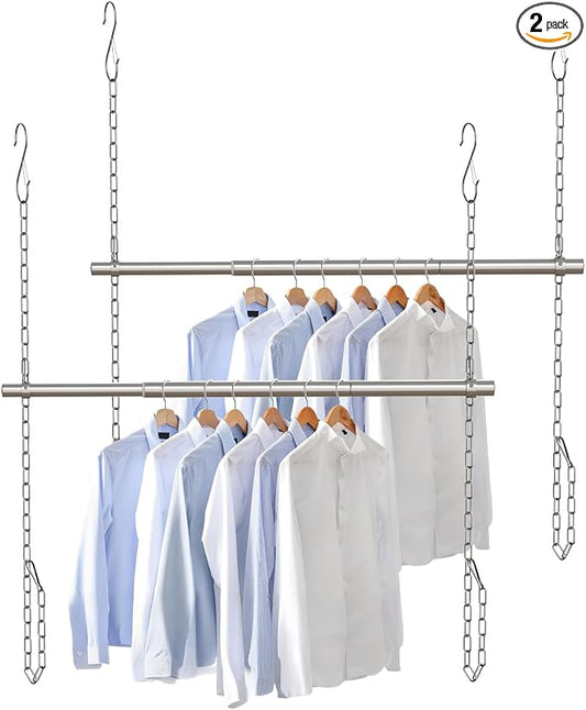 Hanging Closet Rod, Adjustable Width and Height Closet Rods Extender, 17-40inch by FOTRIC